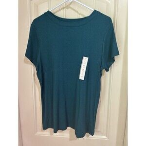 XXL - Womens  Short Sleeve Ribbed T-Shirt - A New Day - TEAL NWT